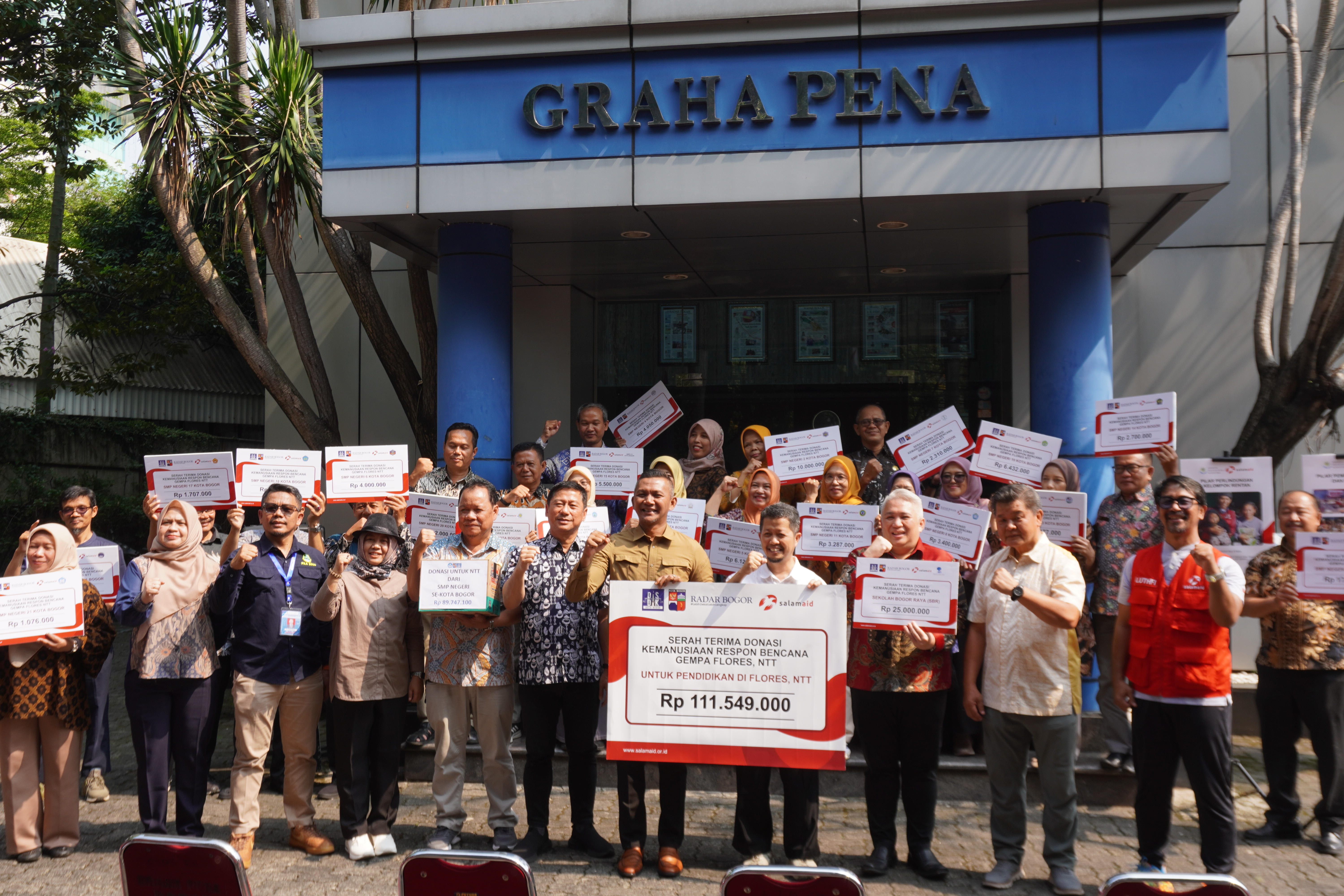 24 SMP Negeri Kota Bogor Salurkan Rp111 Juta untuk Penyintas Gempa NTT melalui SalamAid dan Radar Bogor